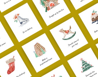 34 druckbare Advents-Aktivitätskarten für Kinder, druckbare Adventskarten, digitaler Download, Adventsaktivitätenkarten