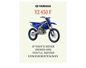 Yamaha YZ 450F [BLU] 2023 - Decorazione da parete per motocicletta Linea arte motore per un motociclista Motocicletta digitale Sport motoristici Stampe digitali per moto