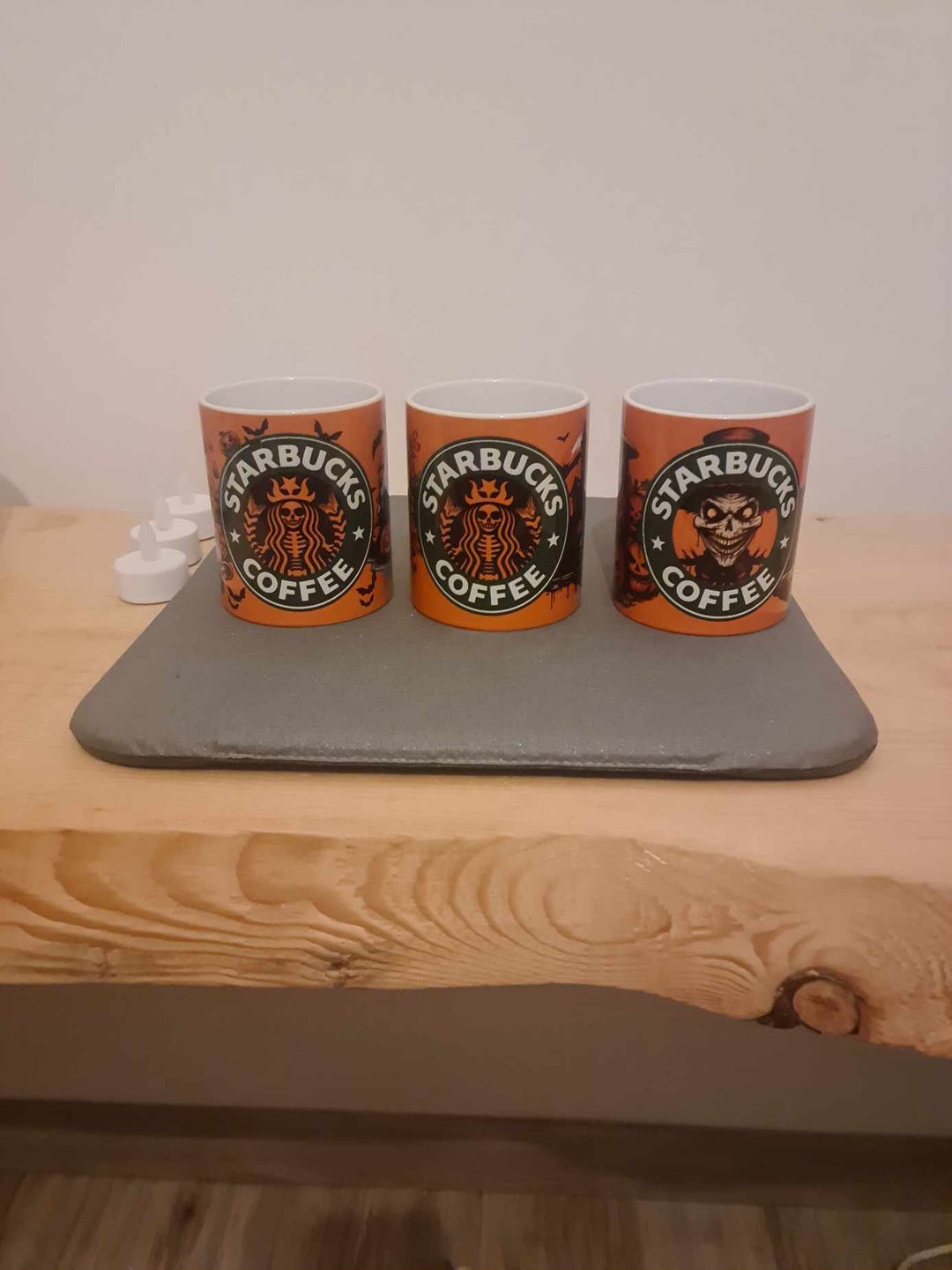Set of 3 Personalized Starbucks Halloween Mugs Etsy