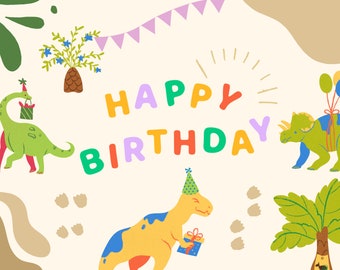 Dinosaur birthday card
