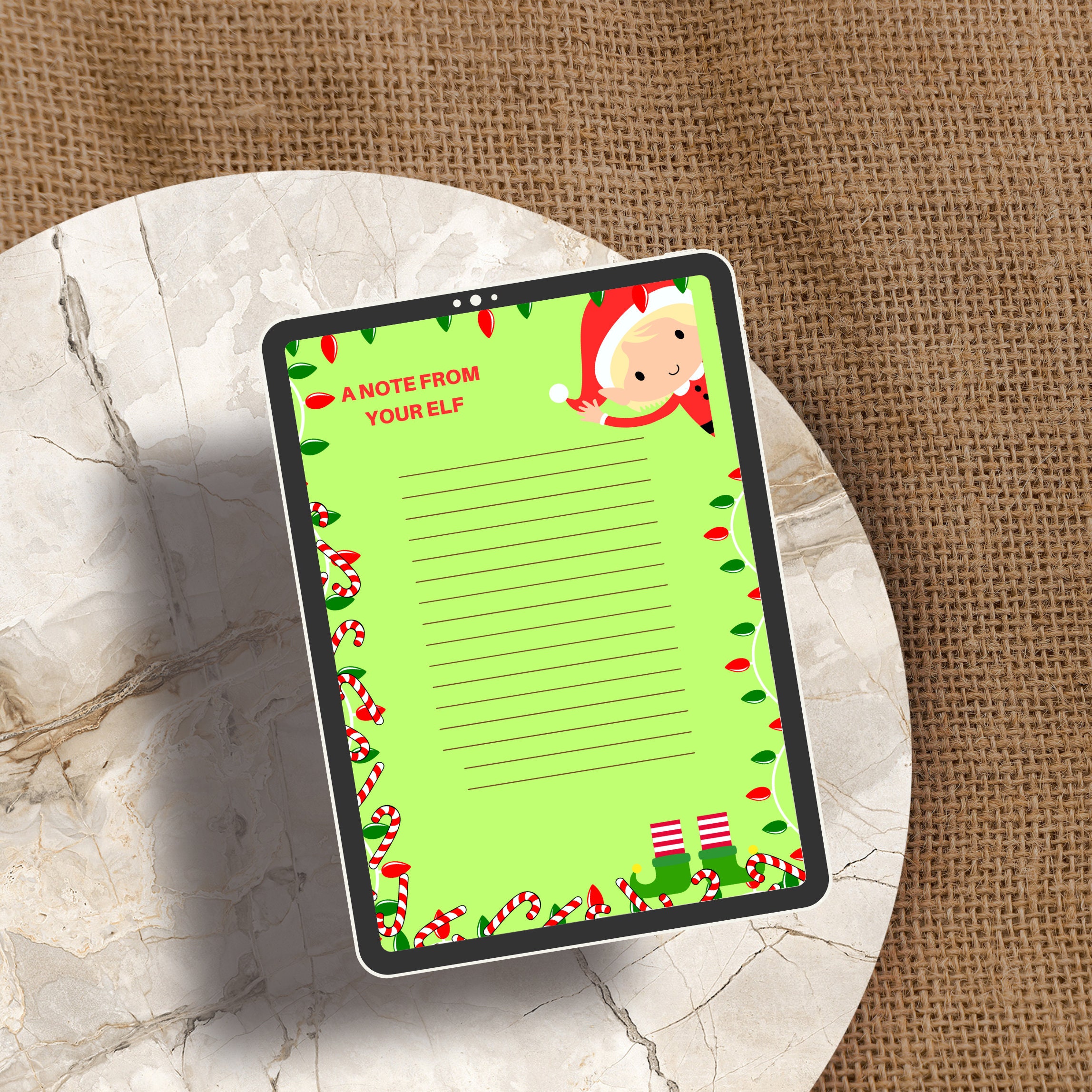 Blank Elf Note Card Printable A Note From Your Elf Postcard Elf Mail ...