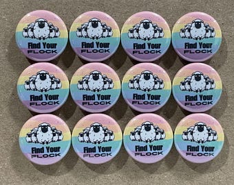 Botón o imán con pinback de 1 pulgada Find Your Flock