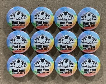 Botón o imán con pinback de 1 pulgada Find Your Flock