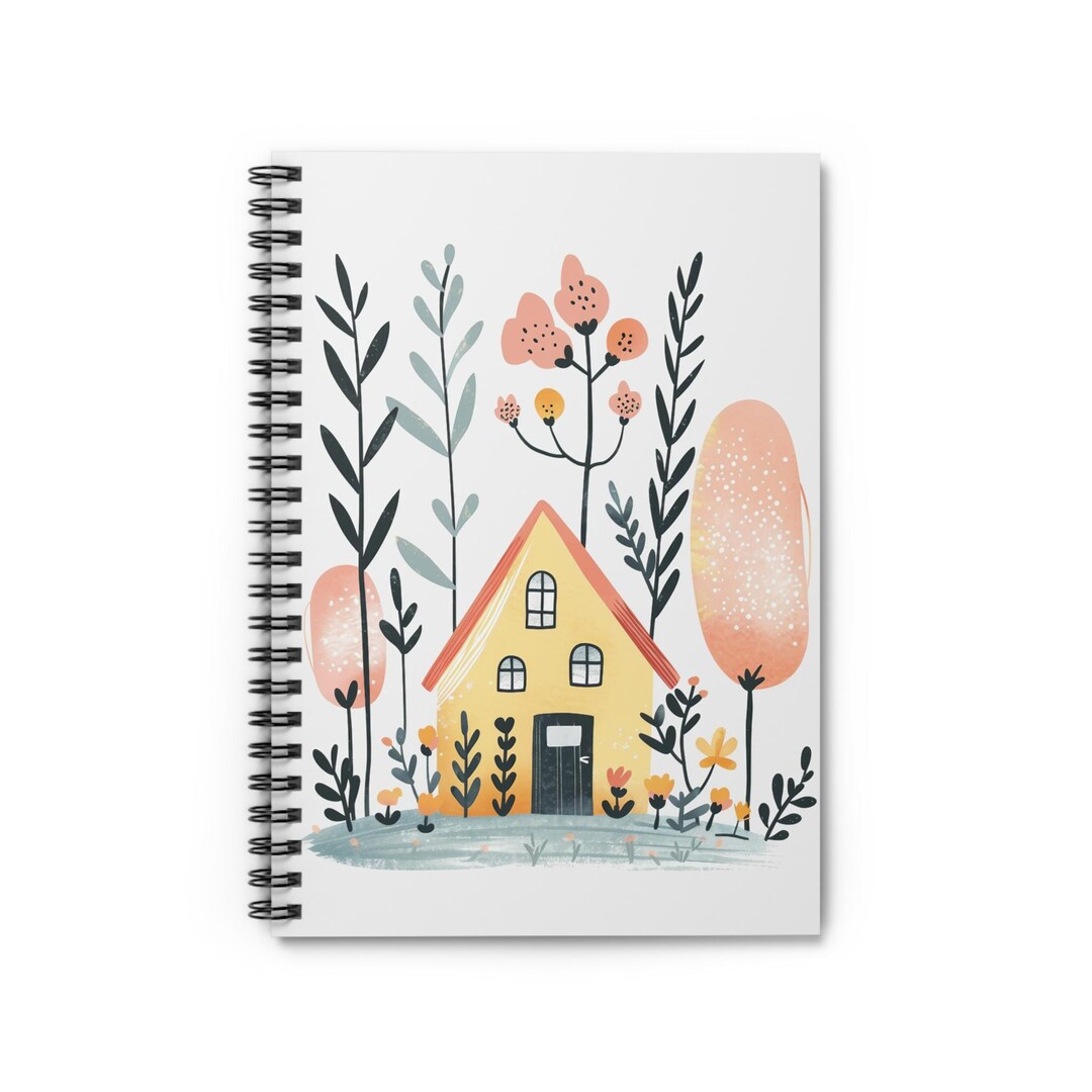 Whimsy Notebook Deco Whimsical House Spiral Notebook, Cute Journal, Artistic Planner, Gift ...