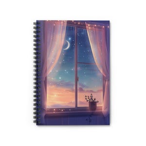 Dreamy Spiral Notebook - Ruled Line | Starry Night Sky Journal for Writing, Sketching, Gifts, School, Inspiration
