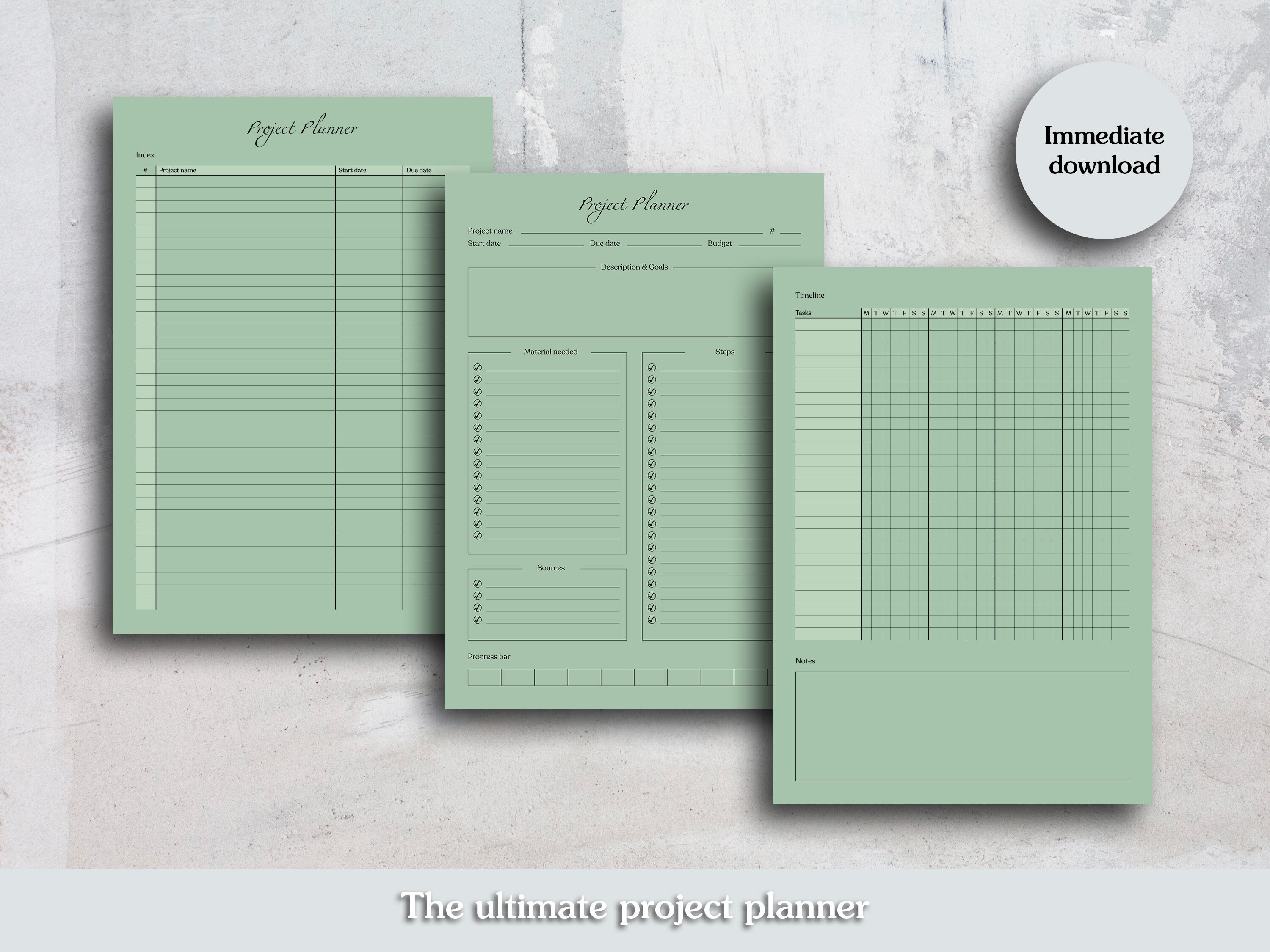 Digital Project Planner, Project Planner Printable, Project Management ...