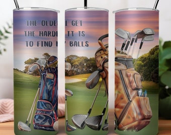 Golf Tumbler Wrap | Golf Gifts for Men | Outdoor Activity PNG | 20oz Skinny Tumbler Sublimate | Golf Ball Design for Dad