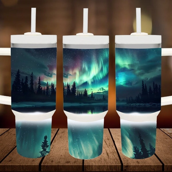 Northern Lights 40oz Tumbler,Northern Lights sublimation design,digital download Png