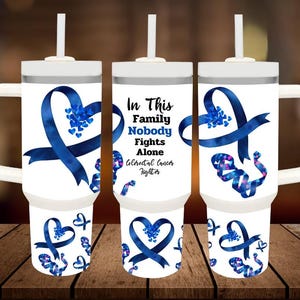 Colorectal Cancer Awareness 40oz Tumbler Png,Awareness tumbler wrap,Gastroparesis Awareness Month Tumbler 40oz Png