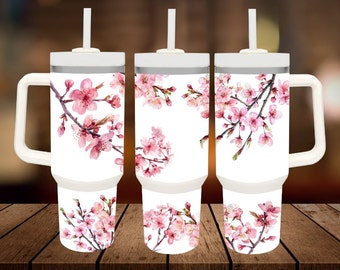 Cherry Blossom Watercolor Tumbler Wrap: Mother's Day 40oz PNG (Digital Download)