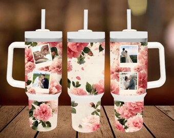 Memorial Tumbler PNG: In Loving Memory Photo Wrap (Digital Download)