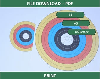 FabberTargetFace AW-C: printable target face for archery/blowgun shooting, Word-Archery-standard/inverted