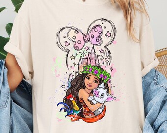 Comfort Colors®  Princess Moana Shirt, Moana Heihei and Pua Shirt, Disney Princess Birthday Tee, Disney Girl Matching T-Shirt