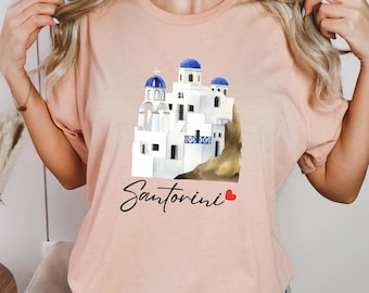 Santorini Greece Travel T-Shirt, Greek Island Tee