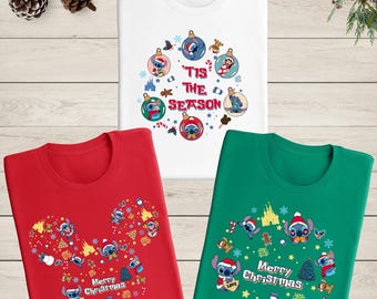 Lilo and Stitch Christmas Shirt, Disney Christmas Shirt, Disney Xmas Shirt, Disney Family Christmas Party, Cute Stitch Shirt, Christmas Gift