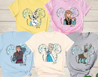 Disney Frozen Characters Shirt, Princess Elsa and Anna Shirt, Olaf Hans Sven Kristoff Oaken Shirt, Disneyland Trip Shirt, Frozen Gift Shirt