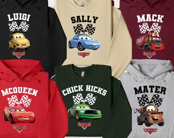 Disney Cars Sweatshirt, Lightning Mcqueen Hoodie, Sally, Mack, Mater, Guido, Fillmore Hoodie, Disneyland Family Trip Shirt, Disneyworld Trip