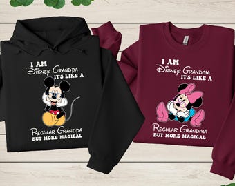 Sweat-shirt assorti Disney grand-mère et grand-père, pull grand-père Mickey Mouse, sweat à capuche grand-mère Minnie, t-shirt assorti pour couple Mickey et ses amis