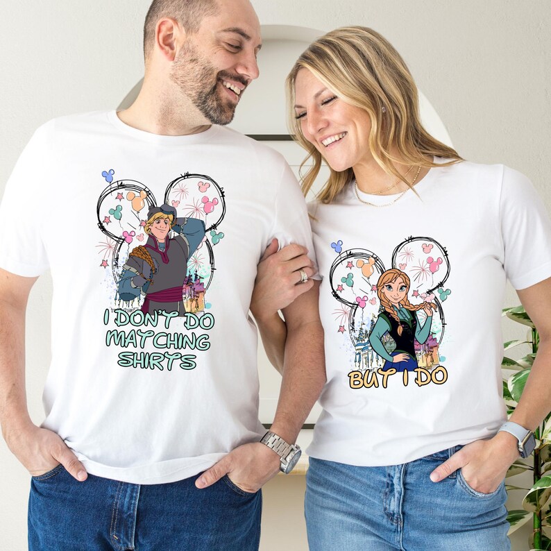 Kristoff and Anna Couple Shirt, Disney Valentines Matching Shirt, Disney Couple Shirts, Funny Couple Tee, Frozen Anna Shirt, Disney Trip Tee Bild 2