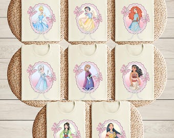 Disney Princess Shirt, Watercolor Coquette Princess T-Shirt, Disney Princess Birthday Shirt, Aurora, Tiana, Ariel, Tinkerbell, Belle