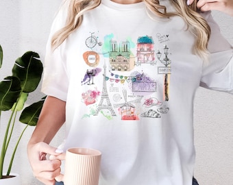 Paris Shirt, Eiffel Tower Shirt, Gift for Traveler, France Paris Trip Shirt, Travel to Europe Shirt, Paris Vacation Souvenir T-shirt