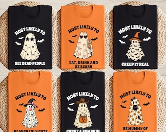 Personalized Halloween Ghost Shirt, Halloween Custom Sayings Group Matching T-Shirt