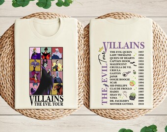 Disney Villains the Evil Tour Shirt, Ursula, Cruella Deville, Evil Queen