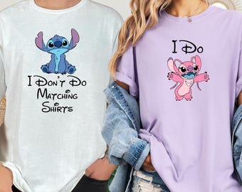 Comfort Colors Stitch & Angel Matching Couple Shirts