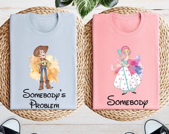 Toy Story Couple Shirt, Valentine's Day  Woody and Bo Peep Matching Tee