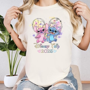 Stitch Disney Trip Shirt, Angel Disney Vacation Shirt, Disney Stitch and Angel Shirt, Lilo and Stitch, Disney Trip 2025 Shirt, Disney Group