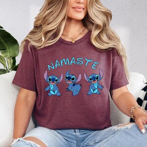 Stitch Namaste Yoga Shirt, Disney Lilo Stitch Shirt, Funny Stitch Shirt, Stitch Meditation Shirt, Women Yoga Shirt, Stitch Lover Gift image 3