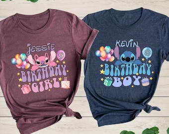 Stitch Birthday Boy Shirt, Angel Birthday Girl Shirt, Disney Stitch and Angel Shirt, Lilo and Stitch, Disney Custom Birthday, Stitch Shirt
