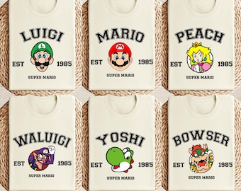 Super Mario Characters Shirt, Mario & Friend Party Gift, Luigi Fan Tee, Family Trip T-Shirt
