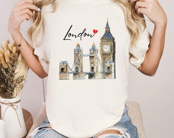 London T-Shirt, London UK Shirt, Gift for Traveler, London Traveler Shirt, London Vibes Tee, Tower Bridge Shirt,  Big Ben Shirt
