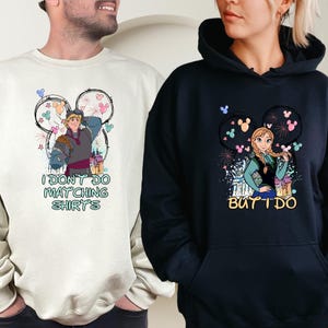 Kristoff and Anna Couple Sweatshirt, Disney Valentines Matching Shirt, Disney Couple Shirt, Frozen Anna Sweatshirt, Disney Trip Couple Shirt image 2