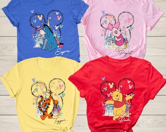 Winnie the Pooh Varsity Shirt, Disneyland Trip Shirt, Disney Family Matching Tee, Pooh Piglet Tigger Eeyore, Pooh Fan Gift Disney Characters