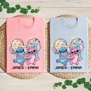 Stitch and Angel Couple Shirt, Stitch Custom Shirt, Disney Couple Matching Tee, Disney Trip Stitch Shirt, Disneyland Tee, Stitch Lover Shirt