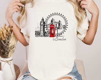 London T-Shirt, London UK Shirt, Gift for Traveler, London Traveler Shirt, Retro London T-Shirt, Vacation Shirt,  London Souvenir Shirt
