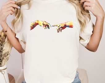 Creation of Adam Shirt, Aesthetic Shirt, Italian Renaissance Painting, Art Lover Shirt, Michelangelo Shirt, Vintage Art History Shirt