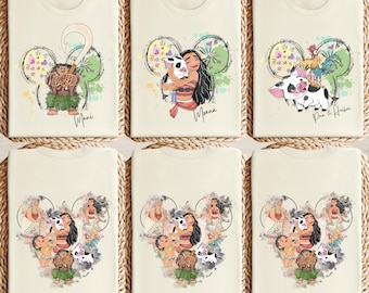 Disney Moana Shirt, Watercolor Moana Shirt, Moana Family Matching Shirt, Disney Family Trip Shirt, Moana Maui Heihei Pua and Tala T-Shirt