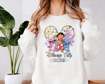 Lilo Stitch Disney Trip Sweatshirt, Angel Disney Vacation Hoodie, Disney Stitch and Angel Sweater, Lilo and Stitch, Disney Trip 2025 Hoodie