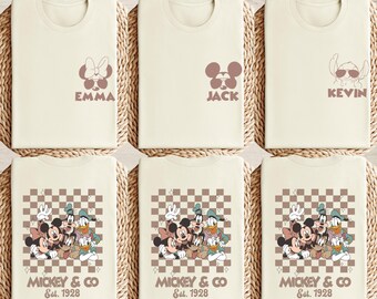 Retro Mickey and Friends Shirt, Disney Group Matching T-Shirt, Disneyland Shirt, Minnie, Goofy, Pluto
