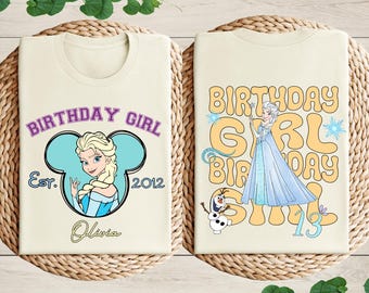 Princess Elsa Birthday Shirt, Disney Custom Birthday Girl Tee, Frozen Elsa Princess Shirt, Elsa Olaf Birthday Shirt, Frozen Birthday Shirt