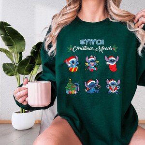 Disney Stitch Christmas Sweatshirt, Disney Christmas Matching Hoodie, Lilo and Stitch Shirt, Disneyland Christmas Sweatshirt immagine 4