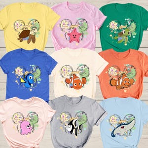 Disney Finding Nemo Shirt, Nemo All Character T-Shirt, Disneyland Shirt, Marlin, Coral, Dory, Squirt, Disneyland Family Matching Tee