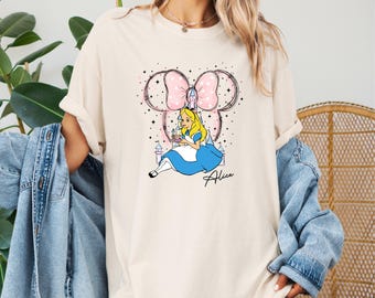 Comfort Colors® Disney Alice Shirt, Alice in Wonderland Tee, Disney Princess Shirt, Watercolor Disney Princess Tee, Disneyland Alice Shirt