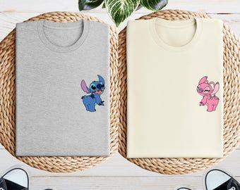 Stitch and Angel Couple Shirt, Couples Disney Shirts, Stitch Couple Matching Shirt, Disney Couple Shirt, Custom Disney Trip Shirt