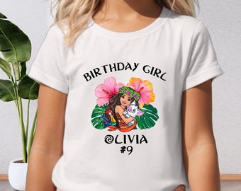 Disney Moana Birthday Girl Shirt, Disney Princess Custom Birthday Shirt, Disney Princess Toddler Shirt, Disneyland Moana Kids Birthday Tee