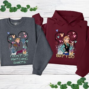 Kristoff and Anna Couple Sweatshirt, Disney Valentines Matching Shirt, Disney Couple Shirt, Frozen Anna Sweatshirt, Disney Trip Couple Shirt image 3