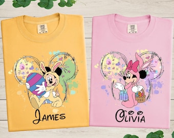 Comfort Colors® Disney Mickey Custom Easter Shirt, Mickey and Co Shirt, Mickey Head Shirt, Minnie, Goofy, Pluto, Donald Duck, Disneyland Tee